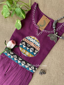 "Pratha-Purple" A Line Cotton kurta