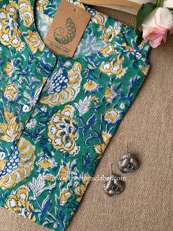 "Mahru" Block Printed Cotton Short kurta