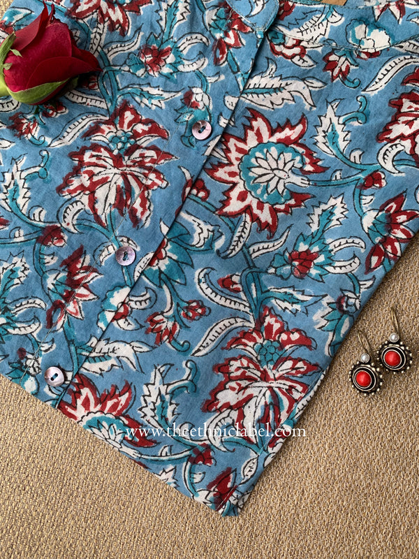 "Hawa" Block Printed Cotton Short kurta