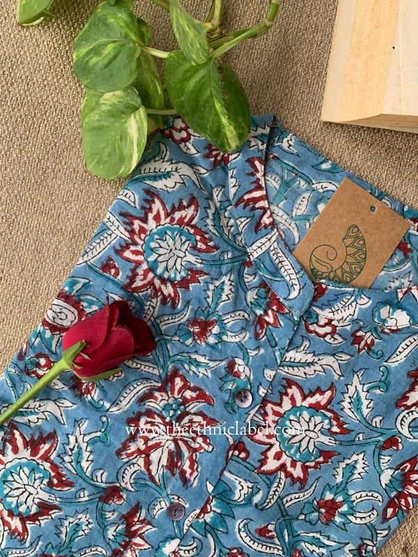 "Hawa" Block Printed Cotton Short kurta