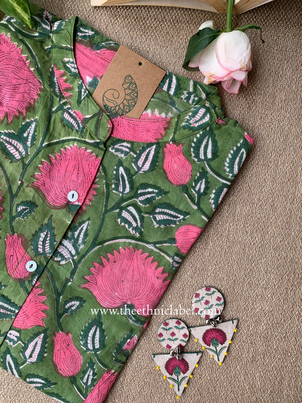 "Lekha" Block Printed Cotton Short kurta