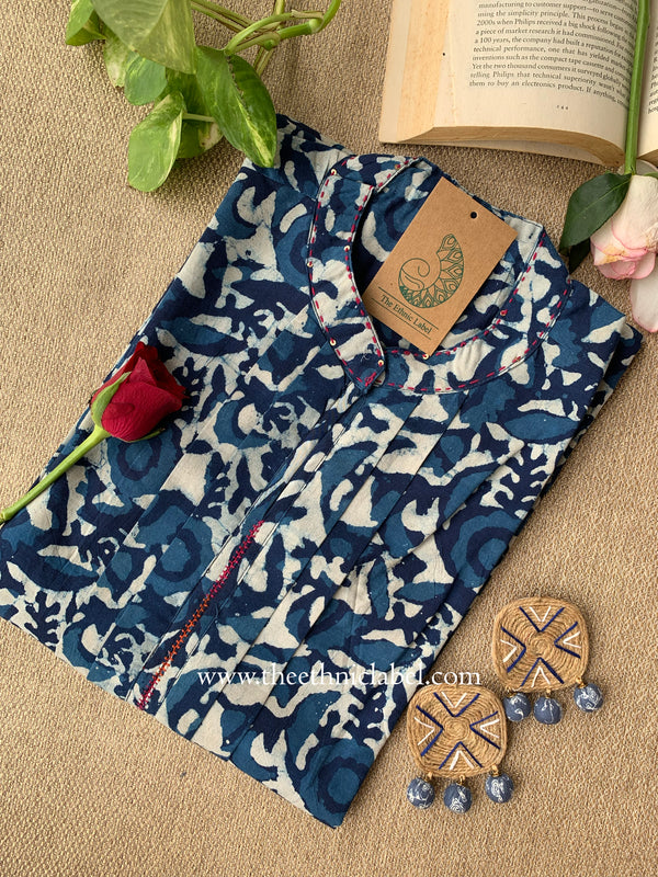 "Dabu" Block Printed Cotton Short kurta