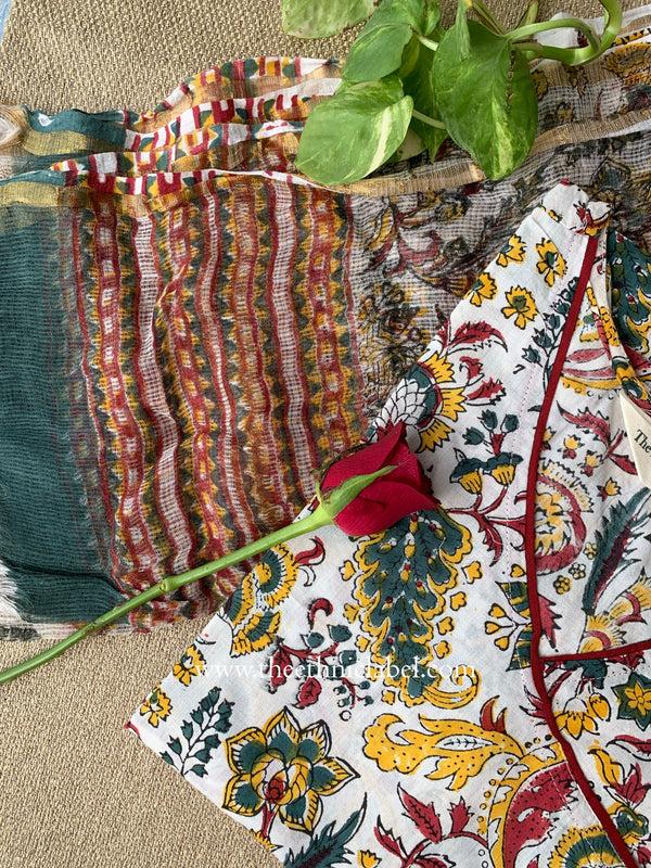 "Anayra" Cotton Kurta with Kota Doria Dupatta(2pc)