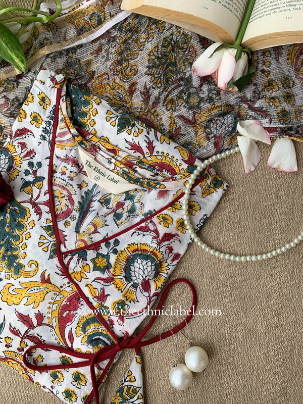 "Anayra" Cotton Kurta with Kota Doria Dupatta(2pc)