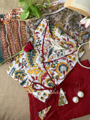 "Arka" Cotton Kurta Pant Set with Kota Doria Dupatta(3pc)