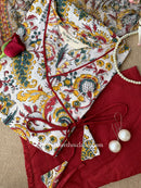 "Arka" Cotton Kurta Pant Set with Kota Doria Dupatta(3pc)