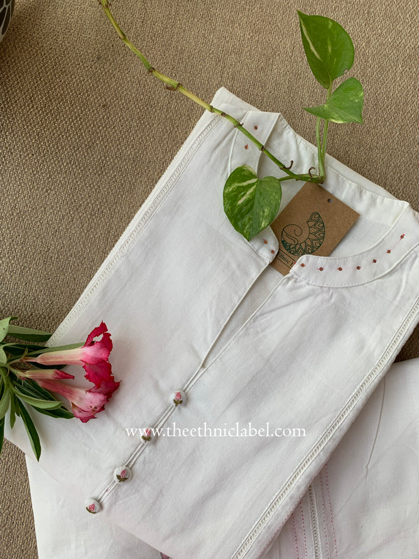 "Suhani" Laced Kurta with Straight Pant-2pc