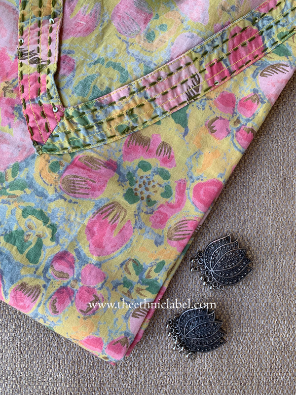 "Mahika" Floral Cotton Kurta