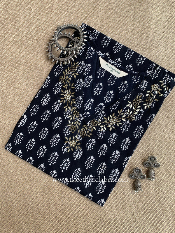 "Anjana" Hand Embroidered Cotton Kurta