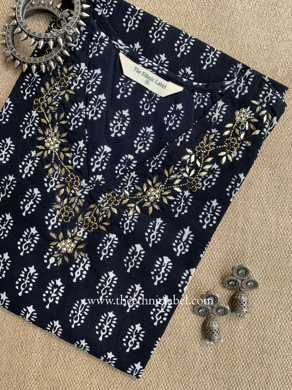 "Anjana" Hand Embroidered Cotton Kurta