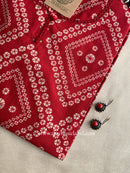 "Reenam" Bandhani Laced Cotton Kurta