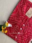 "Roma" Bandhani Buttoned Cotton Kurta