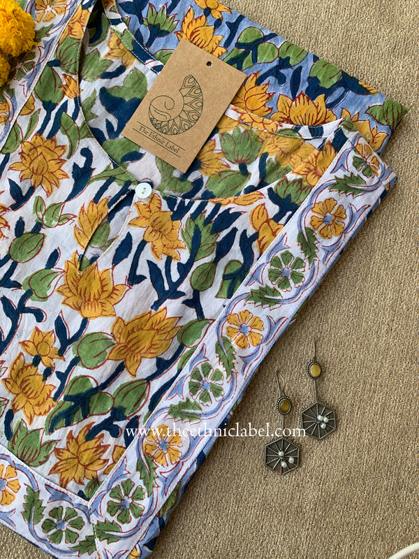 "Yuvika" Hand Block Printed Cotton kurta