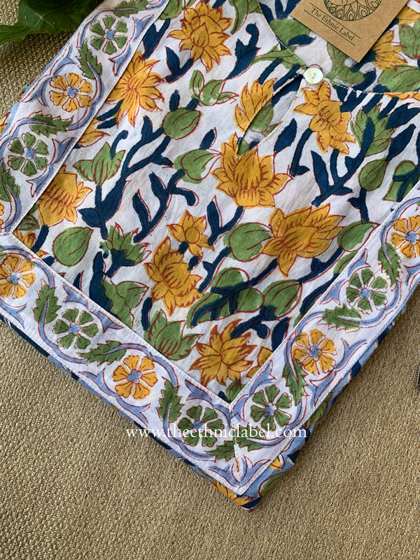 "Yuvika" Hand Block Printed Cotton kurta