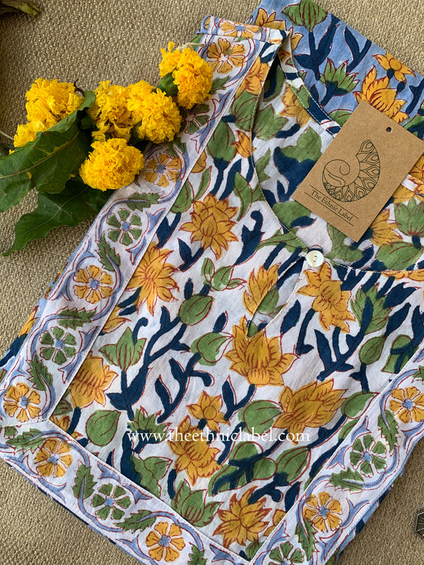 "Yuvika" Hand Block Printed Cotton kurta