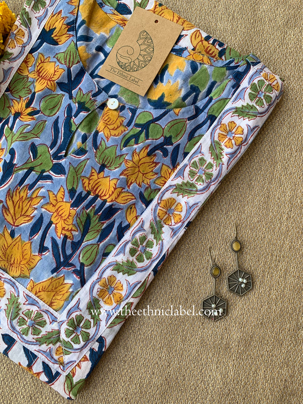 "Navika" Hand Block Printed Cotton kurta