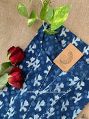 "Noyonika" Indigo Block Printed Cotton kurta