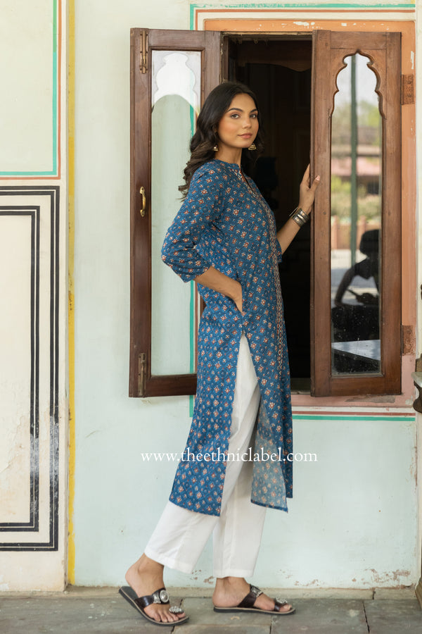 "Gauhar" Hand Block Printed Cotton kurta
