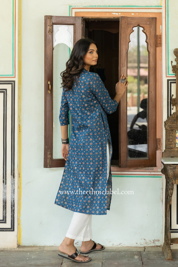 "Gauhar" Hand Block Printed Cotton kurta
