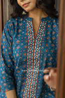 "Gauhar" Hand Block Printed Cotton kurta