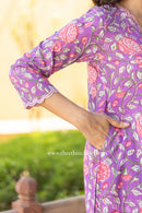 "Harleen" Hand Block Printed Scalloped Cotton kurta
