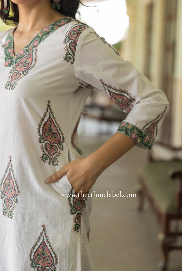 "Zoya" Cotton Kurta with pants(2pc)