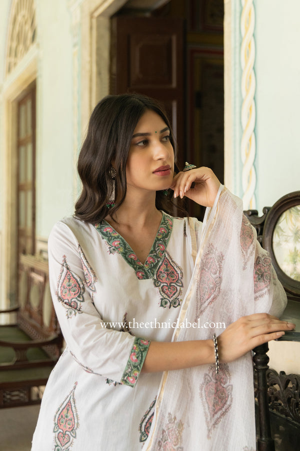 "Zoya" Cotton Kurta with pants(2pc)