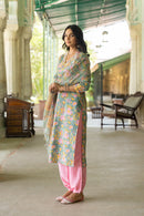 "Raani" Hand Block Printed Cotton Kurta Set (3pc)