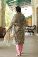 "Raani" Hand Block Printed Cotton Kurta Set (3pc)