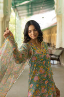 "Raani" Hand Block Printed Cotton Kurta Set (3pc)