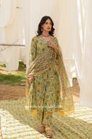 "Banira" A line Kurta Set with Kota Doria Dupatta (3pc)