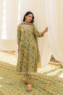 "Banira" A line Kurta Set with Kota Doria Dupatta (3pc)