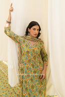"Banira" A line Kurta Set with Kota Doria Dupatta (3pc)