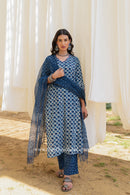 "Khwaab" Cotton Kurta Set with Kota Doria Dupatta (3pc)