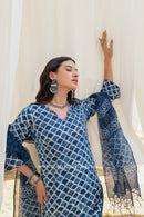 "Khwaab" Cotton Kurta Set with Kota Doria Dupatta (3pc)