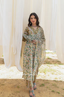 "Sana" Cotton Kurta Set with Kota Doria Dupatta (3pc)