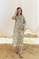 "Sana" Cotton Kurta Set with Kota Doria Dupatta (3pc)