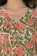 "Kopal" Hand Block Printed Angrakha Cotton kurta