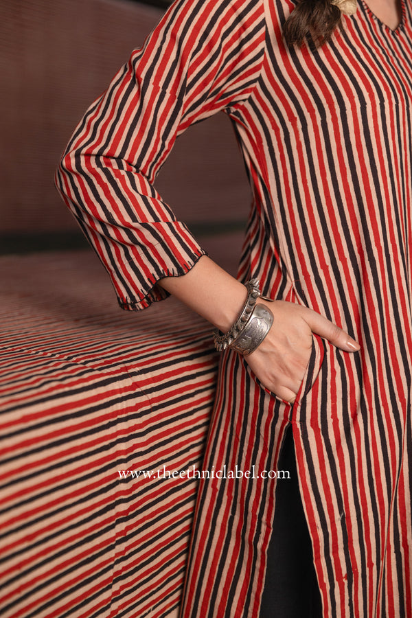 "Samaa" Hand Block Printed Cotton kurta