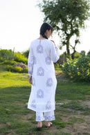 "Noor" Hand Block Printed Kurta with Straight Pant - 2pc