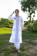 "Noor" Hand Block Printed Kurta with Straight Pant - 2pc