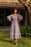 "Bali" Hand Block Printed Flared Cotton Dress