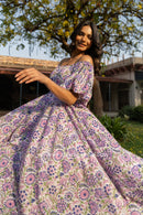 "Bali" Hand Block Printed Flared Cotton Dress