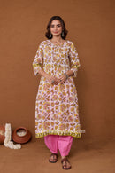 Yagni Hand Block Printed Cotton kurta