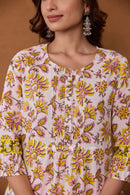 Yagni Hand Block Printed Cotton kurta