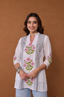 "Haya" Block Printed Cotton Short kurta
