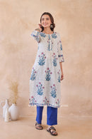 "Ravya" Hand Block Printed Cotton kurta