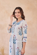 "Ravya" Hand Block Printed Cotton kurta
