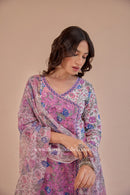 "Amara" Cotton Kurta Set with Kota Doria Dupatta (3pc)