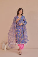 "Sargun" Hand Block Printed Kurta Set with Afghan Pant (3pc)